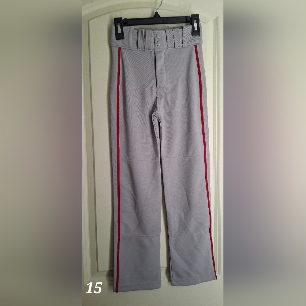 Nwt Easton WALK-OFF Piped Baseball & Softball Pant Youth S Grey/Red 21" 23" Game